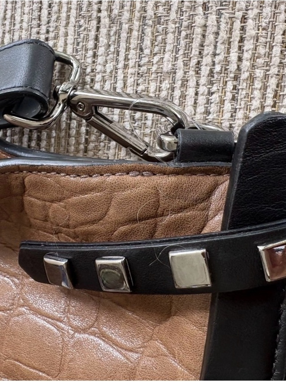 Jimmy Choo Pimlico N/S Convertible Tote Bag Cognac Croc Embossed Leather Work - Picture 4 of 12